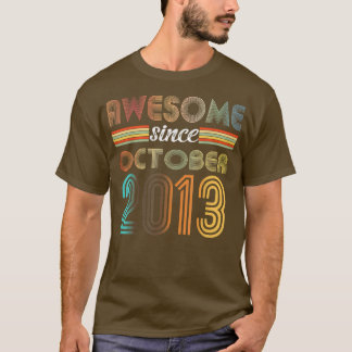 T-shirt 9 Ancien Awesome depuis Octobre 2013 9e Anniversai