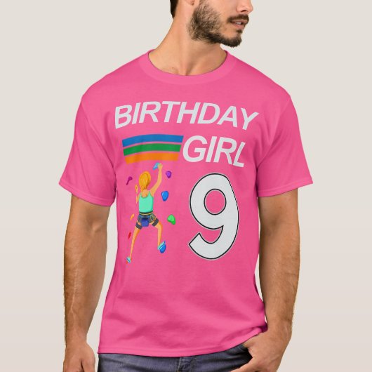 T-shirt 9 Anniversaire Bouldering Rock Escalade Pour (Devant)