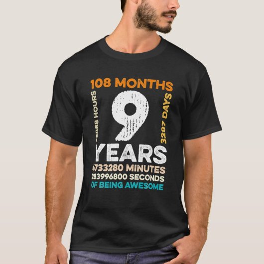 T-shirt 9 Ans 108 Mois D'Être Impressionnant 9e (Devant)