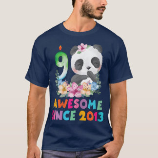 T-shirt 9 ans 9e anniversaire Panda Unicorn Girl Party