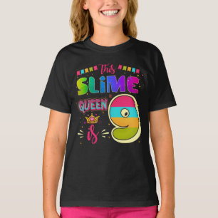 T-shirt 9 ans 9e anniversaire Slime Queen Fête de fille