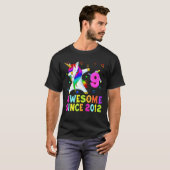 T-shirt 9 Ans, 9E Anniversaire Unicorn Dabbing Awesome (Devant entier)