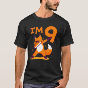 T-shirt 9 Ans Animal Dabbing Fox 9e Anniversaire