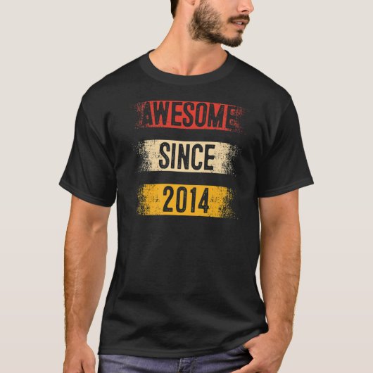 T-shirt 9 Ans Awesome depuis 2014 9e anniversaire (Devant)
