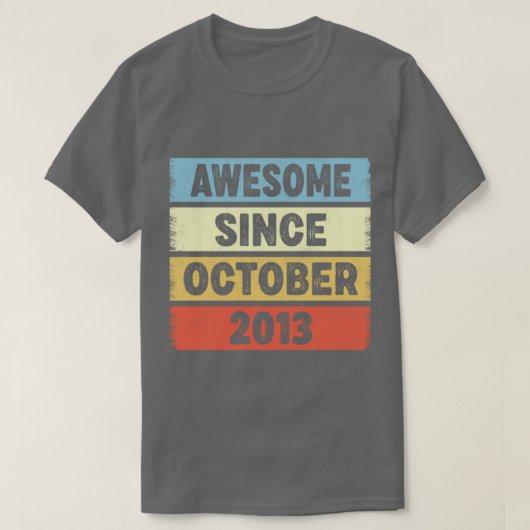 T-shirt 9 Ans Awesome depuis Octobre 2013 9th Birthda (Design devant)
