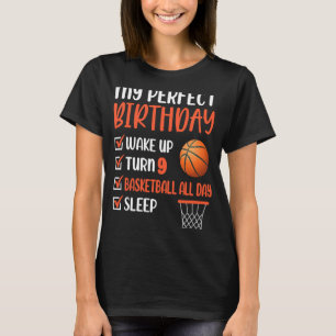 T-shirt 9 ans Basketball Anniversaire fête 9e Anniversaire