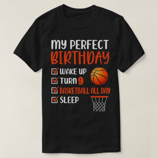 T-shirt 9 ans Basketball Anniversaire fête 9e Anniversaire (Design devant)