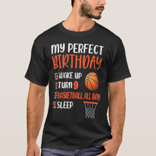 T-shirt 9 ans Basketball Anniversaire fête 9e Anniversaire