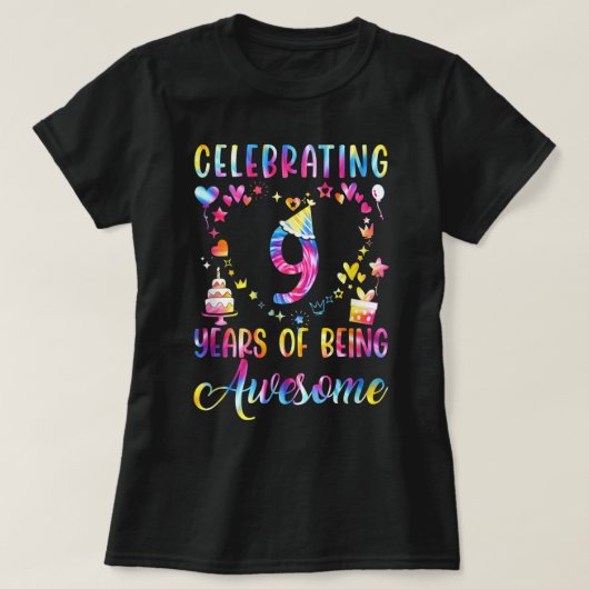 T-shirt 9 Ans D'Être Étonnant 9 Ans 9E Anniversaire (Design devant)