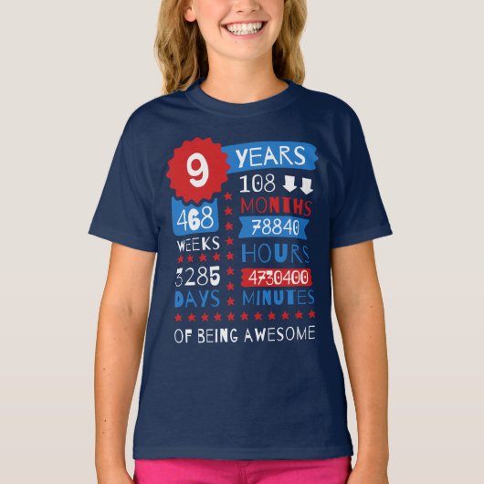 T-shirt 9 ans d'être génial - 9e anniversaire maillot cade (Devant)