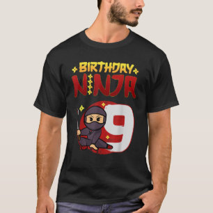 T-shirt 9 Ans Ninja Famille correspondant 9e Anniversaire