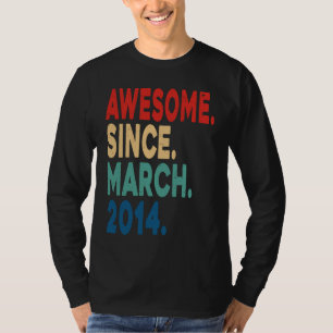 T-shirt 9 Ans Vintage Awesome Depuis Mars 2014 9e B