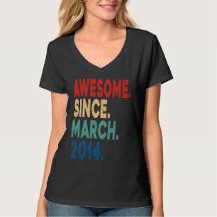 T-shirt 9 Ans Vintage Awesome Depuis Mars 2014 9e B