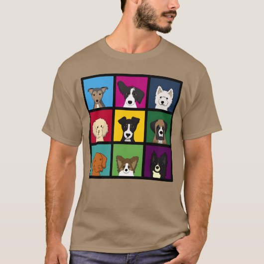 T-shirt 9 chiens cadeau garçon (Devant)