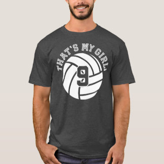 T-shirt 9 Joueur De Volley-ball Que Ma Fille Cheer Maman P
