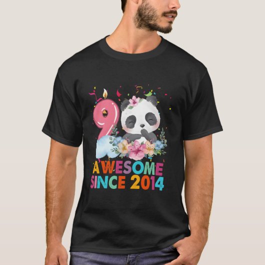 T-shirt 9 Magnifique Depuis 2014 Panda 9E (Devant)