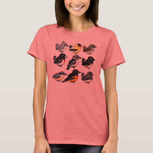 T-shirt 9 Oiseaux de Jardin du nord-est des États-Unis