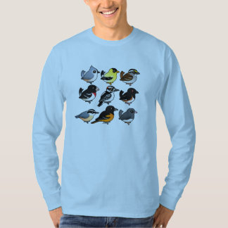 T-shirt 9 oiseaux du nord-est de jardin des Etats-Unis