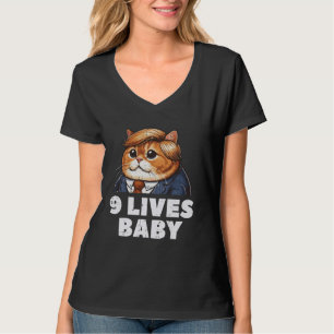 T-shirt 9 Vies Bébé Chat Blague Drôle Humour Mème Hommes F