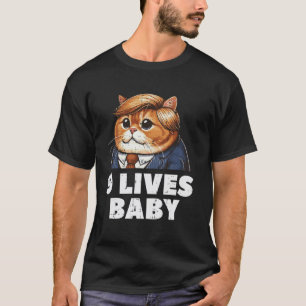T-shirt 9 Vies Bébé Chat Drôle Blague Humour Mème Hommes F