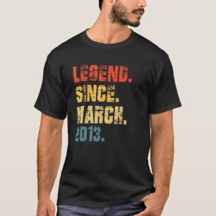 T-shirt 9e anniversaire 9 ans légende depuis mars 2013