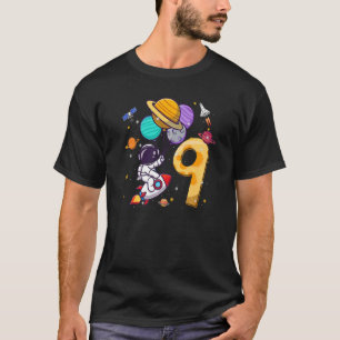 T-shirt 9e anniversaire astronaute ballon spatial 9 ans