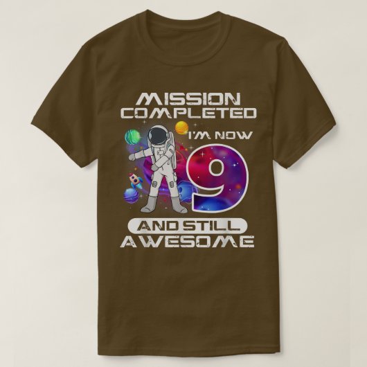 T-shirt 9e anniversaire astronaute espace Lover 9 ans Bda (Design devant)