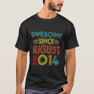 T-shirt 9E Anniversaire Awesome Depuis Août 2014 Retro 9 A