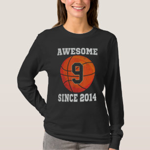 T-shirt 9e anniversaire Basketball Lover 9 ans Vintage