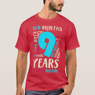 T-shirt 9e anniversaire Cadeaux Fils Fille Neuf 9 ans Bo