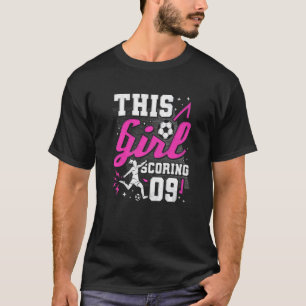T-shirt 9e anniversaire Cette fille score de 9 ans Footbal