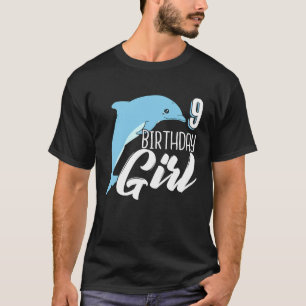 T-shirt 9e anniversaire Dauphin Party Fille fille Cadeau