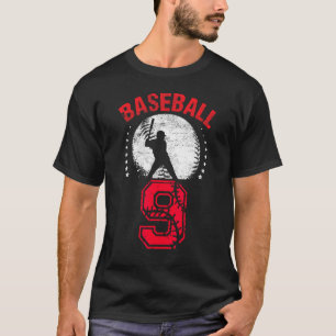 T-shirt 9e anniversaire de baseball garçons enfants 9 ans