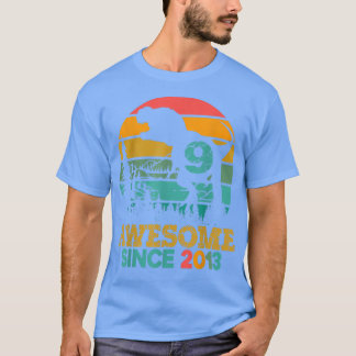 T-shirt 9e anniversaire Dinosaur 9 ans Garçons Awesome Sin