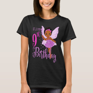 T-shirt 9e anniversaire Enfants Black Girl Magic Fairy Pri