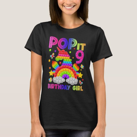 T-shirt 9e anniversaire Fidget Jouet Pop It Anniversaire F (Devant)