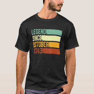 T-shirt 9e anniversaire garçon 9 ans légende depuis octobr