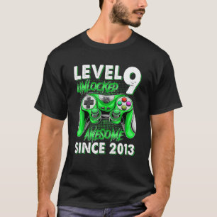 T-shirt 9e anniversaire Garçons 9 ans Vieux niveau 9 vide