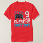 T-shirt 9e Anniversaire Niveau 9 Déverrouillé Awesome Vidé (Design devant)