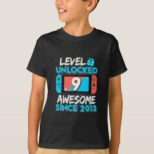 T-shirt 9e anniversaire niveau 9 jeu vidéo déverrouillé