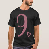 T-shirt 9e anniversaire pour enfants filles Neuf nombre 9 (Devant)