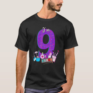 T-shirt 9e anniversaire pour le maquillage de petite fille