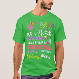 T-shirt 9e anniversaire pour les filles 9 ans être génial