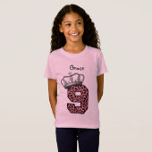 T-Shirt 9e anniversaire Princesse Crown et léopard rose V0 (Devant entier)