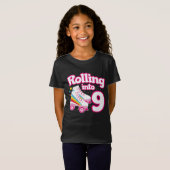 T-Shirt 9e anniversaire Roller Skate 9 ans (Devant entier)