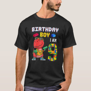 T-shirt 9E Anniversaire T Rex Cadeaux Bâtiment D'Édifice D