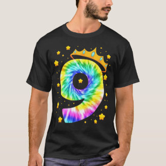 T-shirt 9e anniversaire teinture colorée teinture colorée