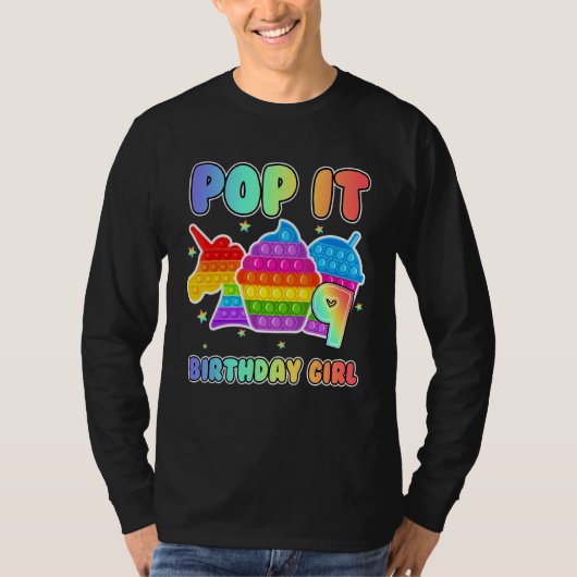 T-shirt 9e anniversaire Unicorn Fidget Pop It Anniversaire (Devant)