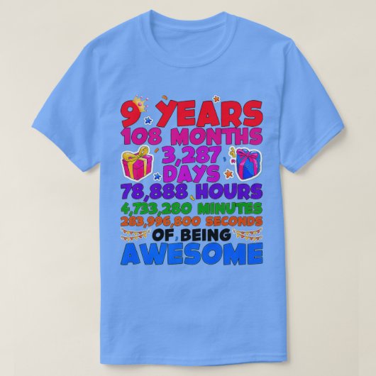 T-shirt 9e cadeau d'anniversaire pour les filles 9 ans êtr (Design devant)