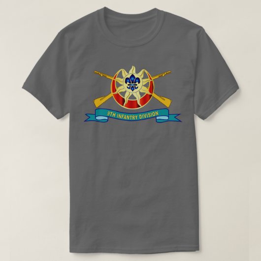 T-shirt 9e division d'infanterie w Br DUI Ruban X (Design devant)
